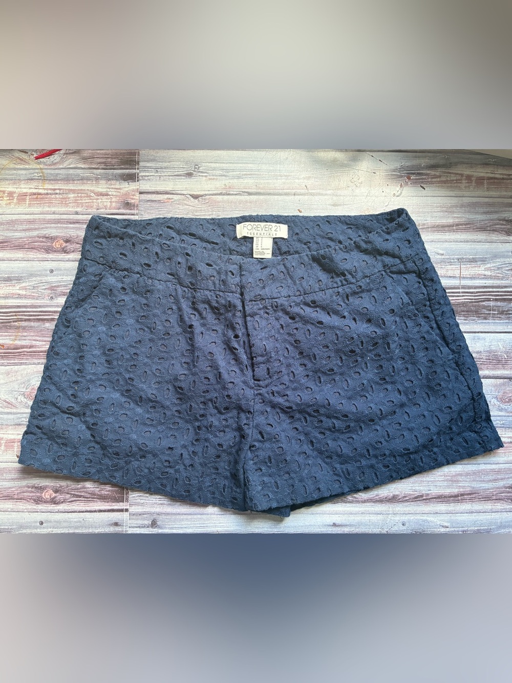 Forever 21 Navy Eyelet Shorts
